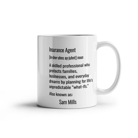 Personalized Insurance Agent Dictionary Definition Mug