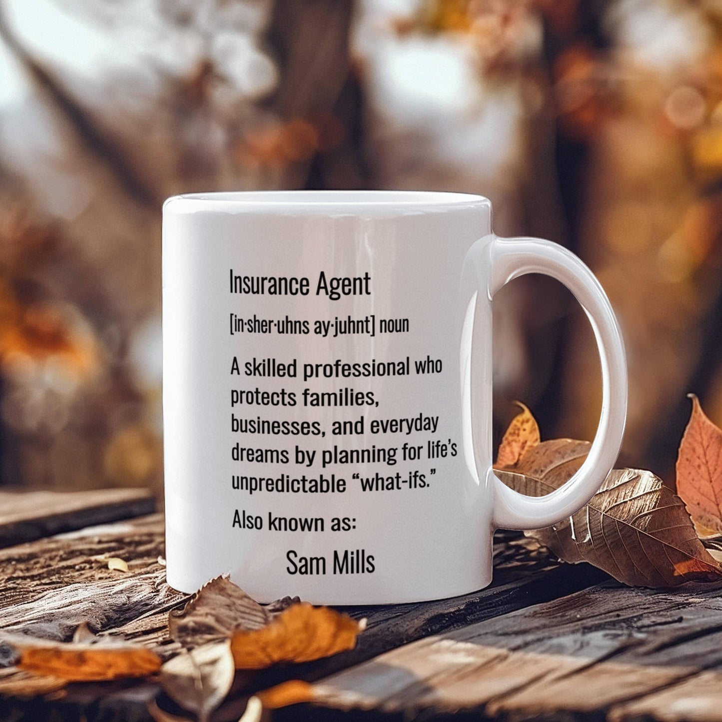 Personalized Insurance Agent Dictionary Definition Mug