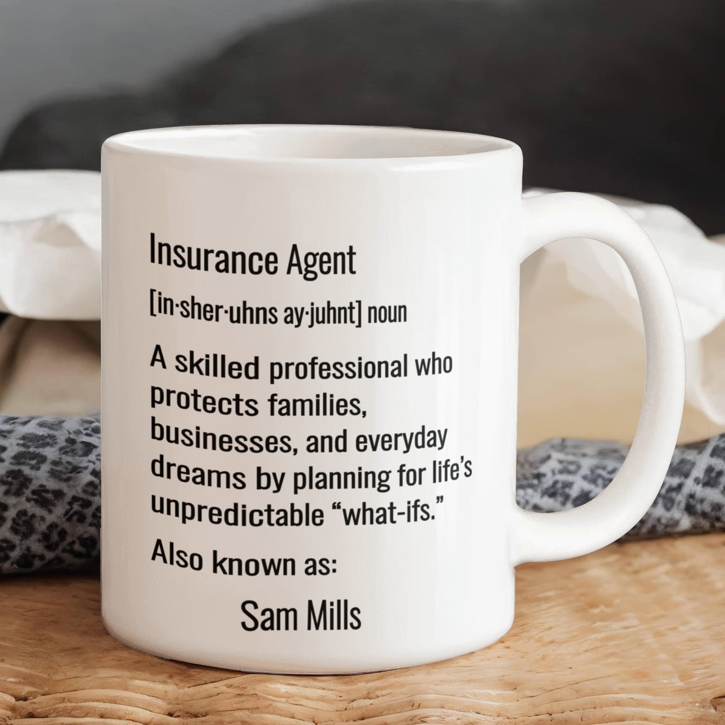 Personalized Insurance Agent Dictionary Definition Mug