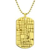 Engraved Map Dog Tag Necklace