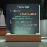 Be Strong And Courageous Personalized Joshua 1:9 Plaque