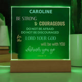 Be Strong And Courageous Personalized Joshua 1:9 Plaque