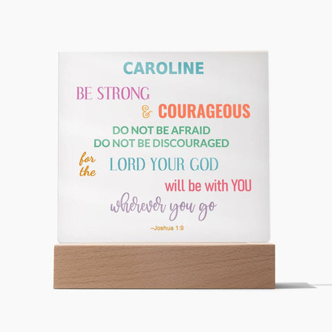 Be Strong And Courageous Personalized Joshua 1:9 Plaque