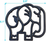 Cara's Casa Elephant Trivet Cast Iron 6.6 x 6.1 Inches