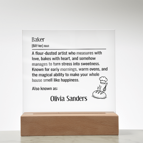 Personalized Gift For Baker Definition Name Plaque