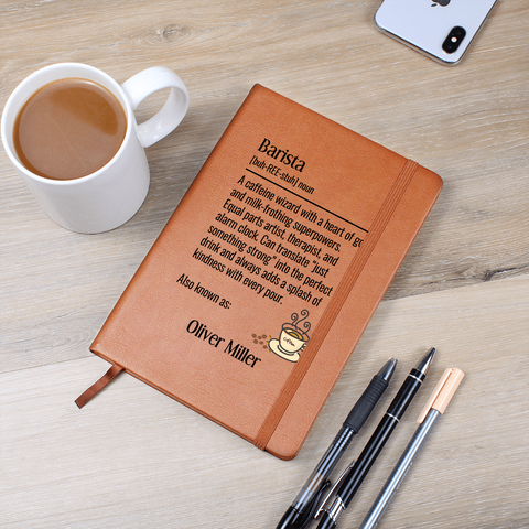 Personalized Barista Journal Notebook Gift