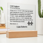 Personalized Civil Engineer Lighted Plaque