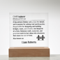 Personalized Civil Engineer Lighted Plaque