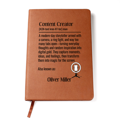 Personalized Content Creator Journal Notebook Gift