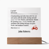 Personalized Farmer Definition Name Plaque