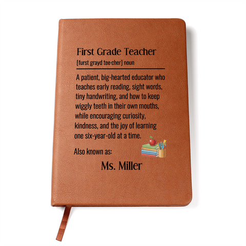 Personalized First Grade Teacher Journal Gift
