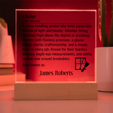 Personalized lighted plaque sign for glazier gift