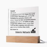 Personalized Mason Definition Lighted Plaque Sign