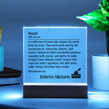 Personalized Mason Definition Lighted Plaque Sign