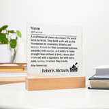 Personalized Mason Definition Lighted Plaque Sign