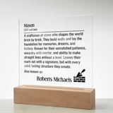 Personalized Mason Definition Lighted Plaque Sign