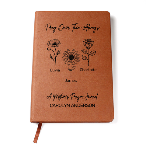 Personalized Mothers Prayer Journal Birth Flowers