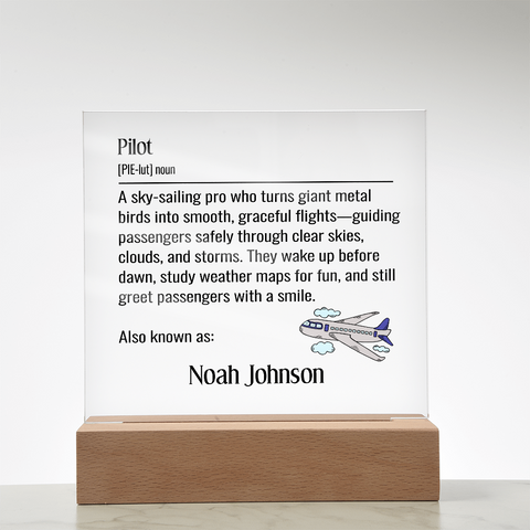Personalized Pilot Definition Plaque Gift