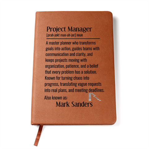 Customized Project Manager Journal With Name