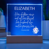 Personalized Proverbs 31:28 LED Plaque For Moms