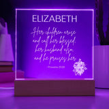 Personalized Proverbs 31:28 LED Plaque For Moms