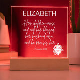 Personalized Proverbs 31:28 LED Plaque For Moms