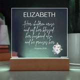 Personalized Proverbs 31:28 LED Plaque For Moms