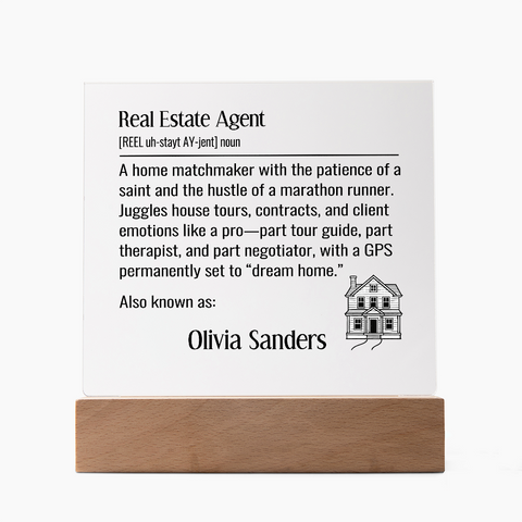 Personalized Real Estate Agent Office Decor Gift