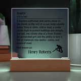 Personalized lighted plaque sign for roofer gift