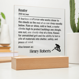Personalized lighted plaque sign for roofer gift