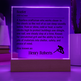Personalized lighted plaque sign for roofer gift