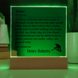 Personalized lighted plaque sign for roofer gift