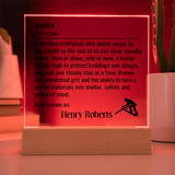 Personalized lighted plaque sign for roofer gift