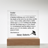 Personalized lighted plaque sign for roofer gift
