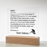 Personalized lighted plaque sign for roofer gift