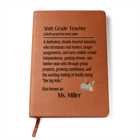 Personalized Sixth Grade Teacher Journal Gift