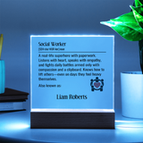 Personalized Social Worker Definition Lighted Plaque With Name