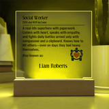 Personalized Social Worker Definition Lighted Plaque With Name