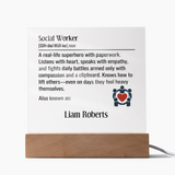 Personalized Social Worker Definition Lighted Plaque With Name