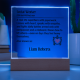 Personalized Social Worker Definition Lighted Plaque With Name