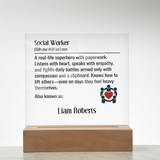 Personalized Social Worker Definition Lighted Plaque With Name