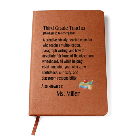 Personalized Third Grade Teacher Journal Gift