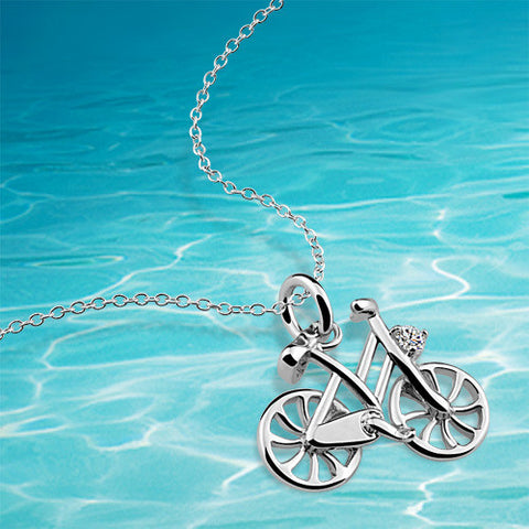 Sterling Silver Bicycle Pendant Necklace