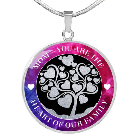 Mom You Are The Heart Of The Family Pendant Necklace
