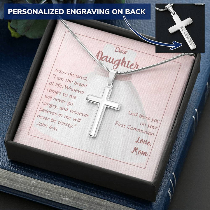 Buy Personalized CROSS NECKLACE Men Mens Custom Engraved Silver Gold Boys  Women Jewelry Pendant Necklaces Baptism Christian Bible Verse Gifts Online  in India - Etsy