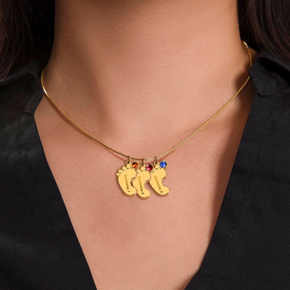 To Daughter On First Mother's Day Personalized Baby Foot Necklace Love Dad