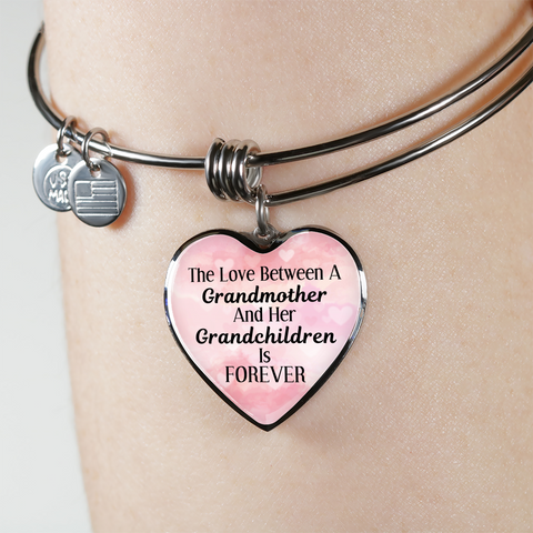 Love Between Grandmother And Grandchildren Is Forever Bangle Bracelet