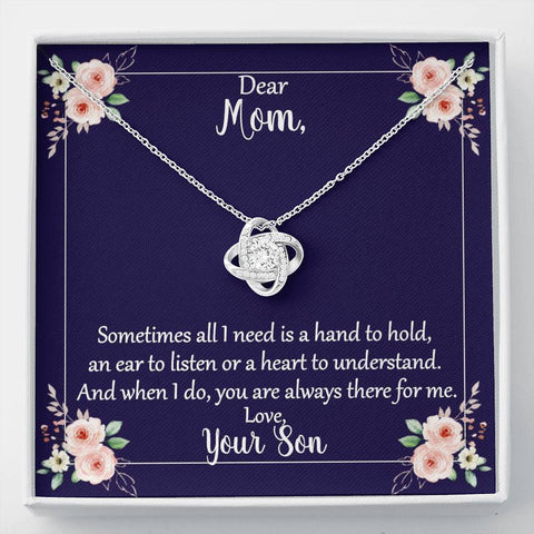 Mom Sometimes All I Need Message Card From Son With Love Knot Necklace