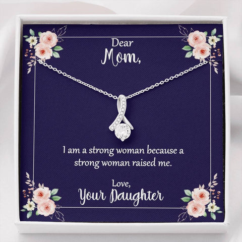 Mom I Am A Strong Woman Necklace and Message Card