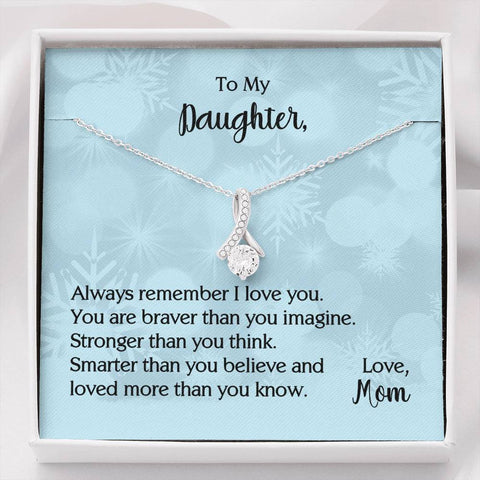 To My Daughter You Are Braver Than You Imagine Message Card Necklace From Mom
